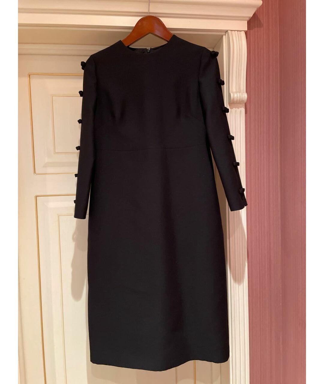 VALENTINO Черное шерстяное вечернее платье, фото 7