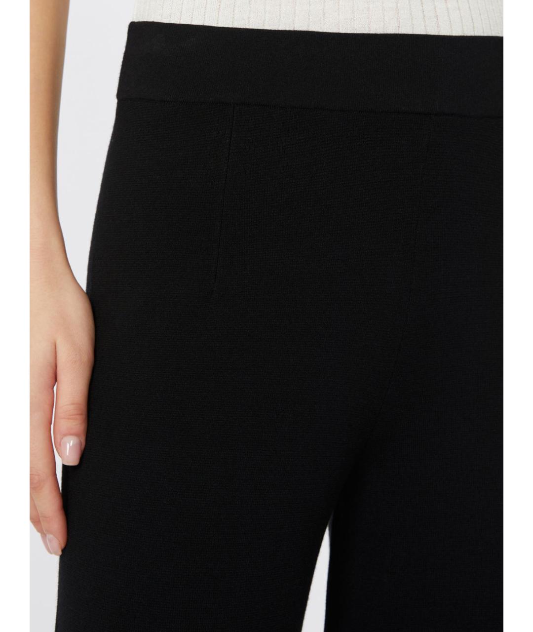 MAX MARA STUDIO Черные вискозные прямые брюки, фото 2
