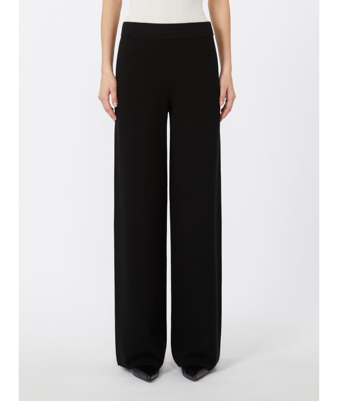 MAX MARA STUDIO Черные вискозные прямые брюки, фото 4