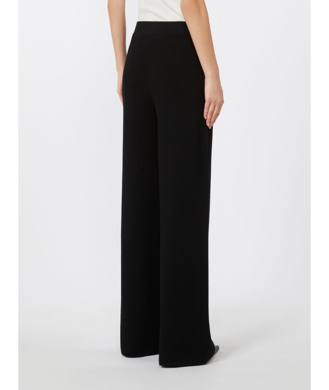 MAX MARA STUDIO Черные вискозные прямые брюки, фото 3