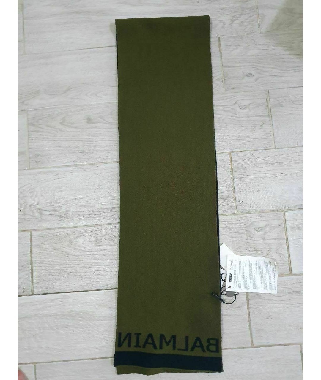 BALMAIN Антрацитовый шерстяной шарф, фото 2