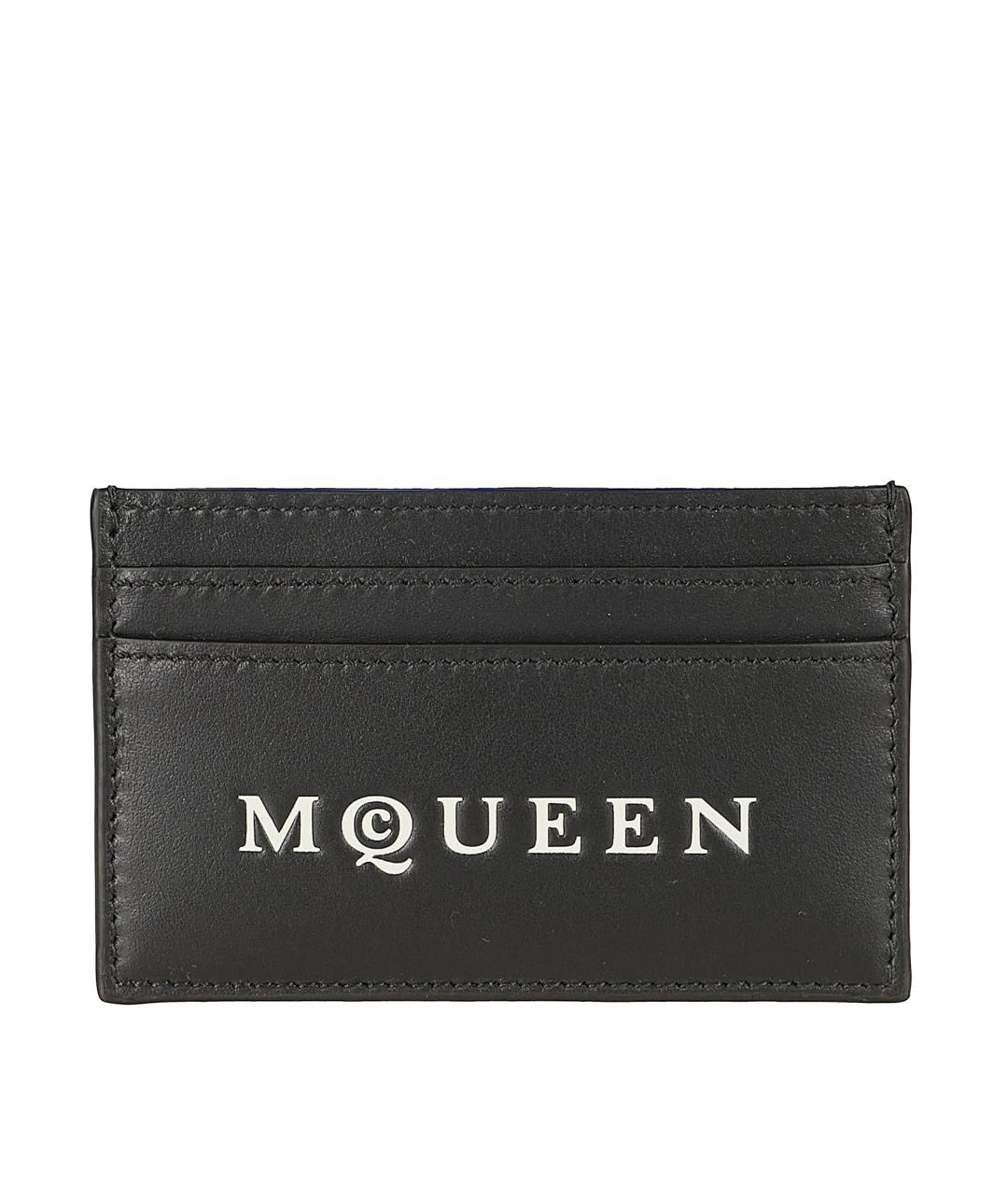 ALEXANDER MCQUEEN Черный кожаный кардхолдер, фото 1