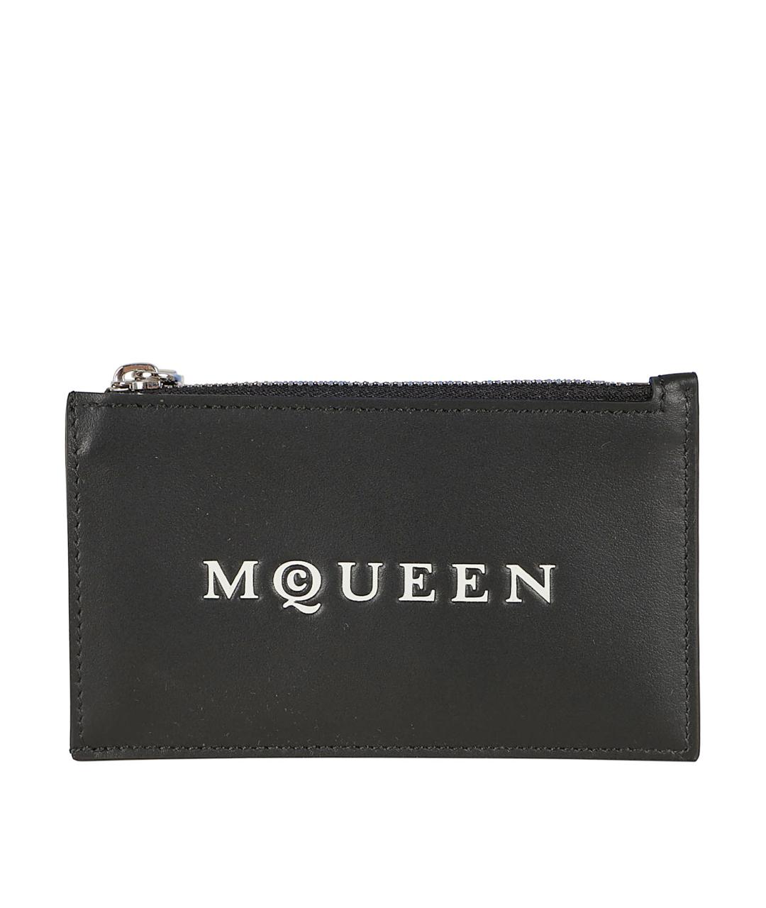 ALEXANDER MCQUEEN Черный кожаный кошелек, фото 1