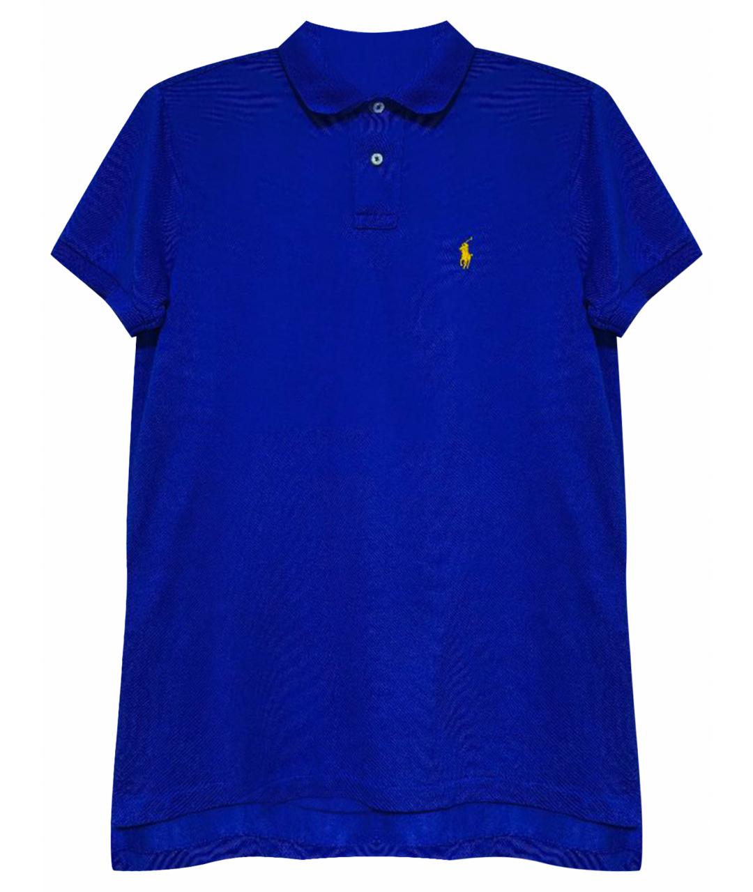 POLO RALPH LAUREN Синее вискозное поло с коротким рукавом, фото 1