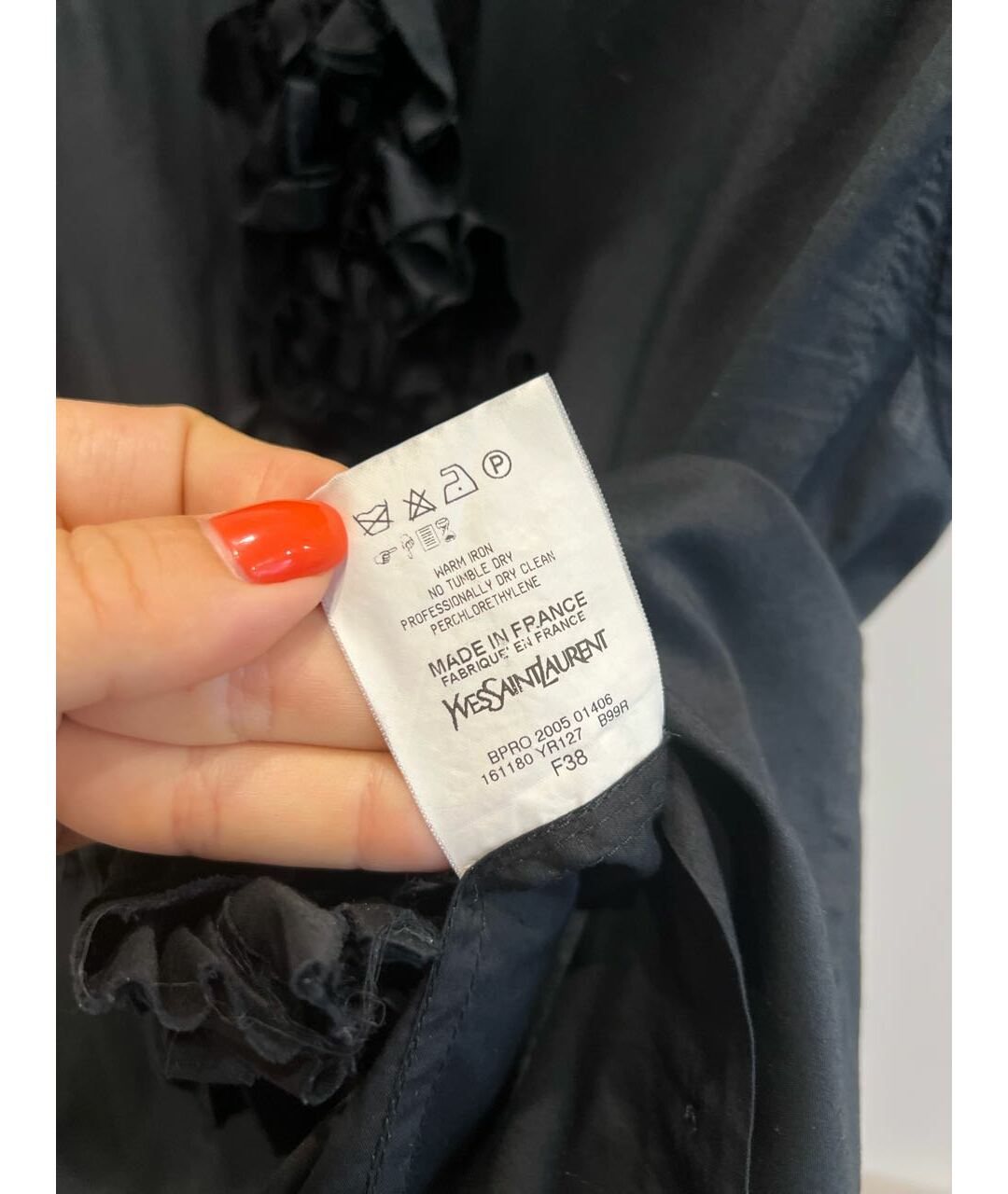 SAINT LAURENT Черная хлопковая рубашка, фото 5