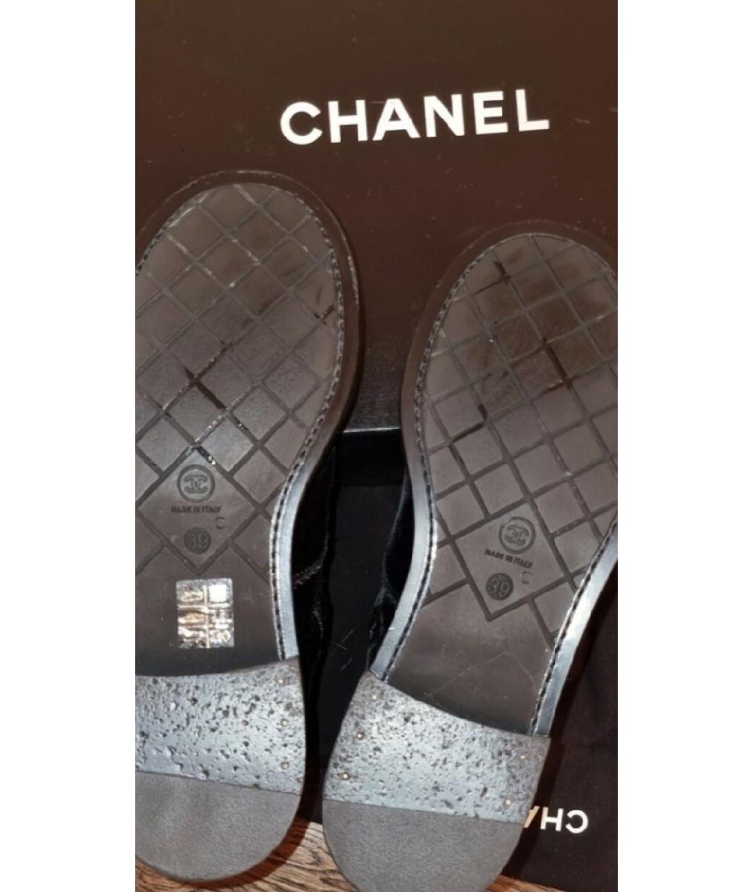 CHANEL Черные бархатные ботинки, фото 7