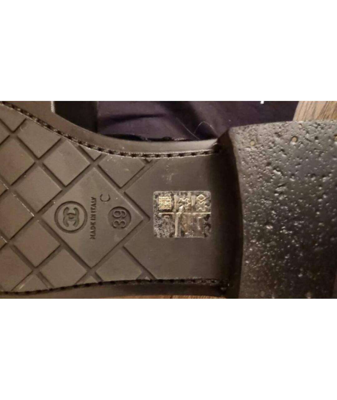 CHANEL Черные бархатные ботинки, фото 6