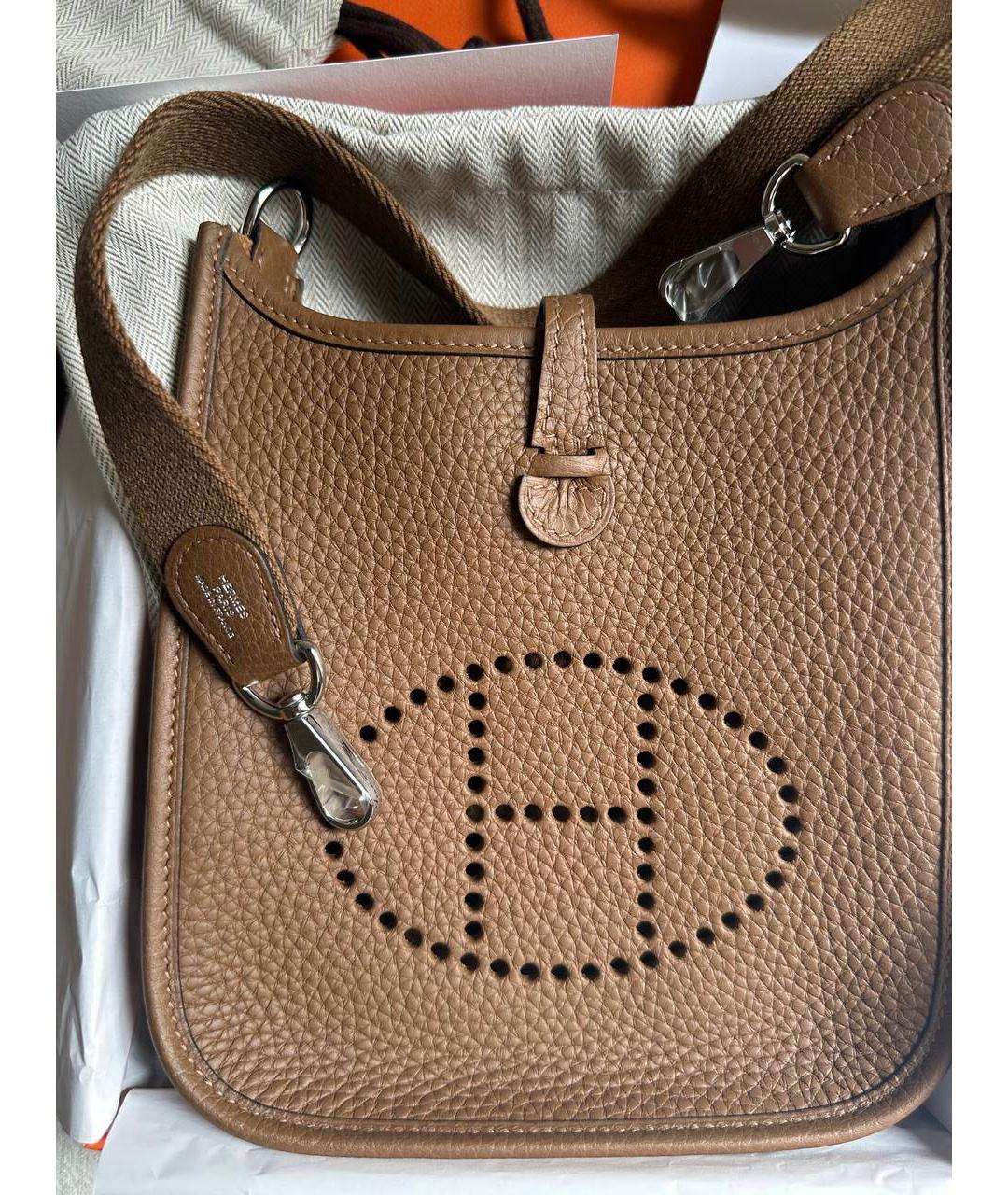 HERMES Коричневая кожаная сумка через плечо, фото 3