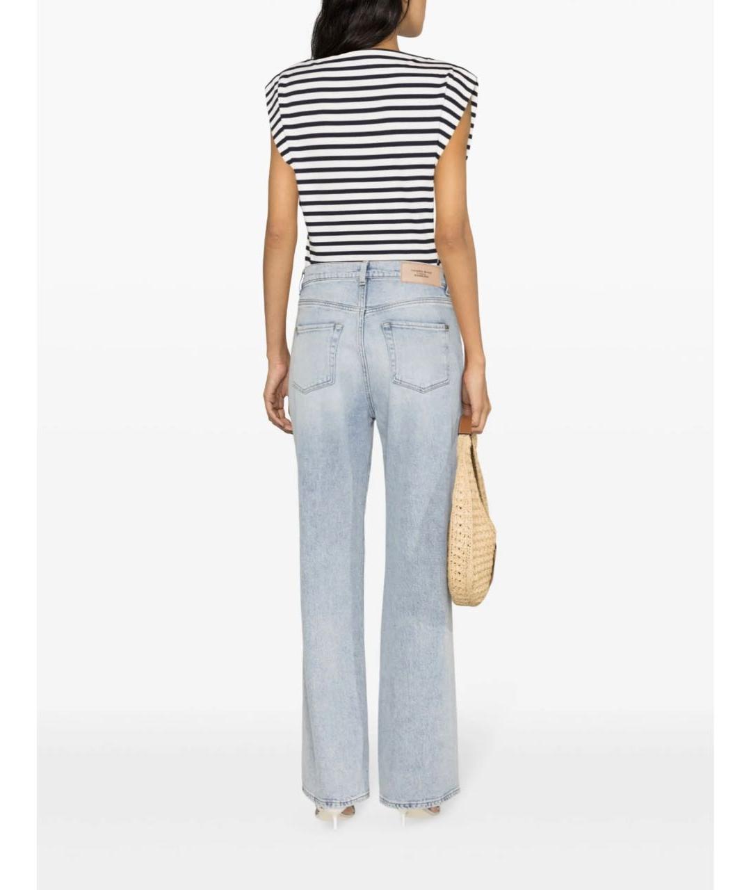 7 FOR ALL MANKIND Голубые хлопковые прямые джинсы, фото 2