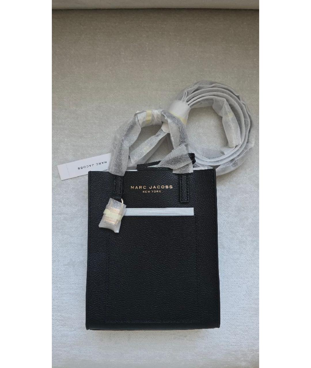 MARC JACOBS Черная кожаная сумка тоут, фото 5
