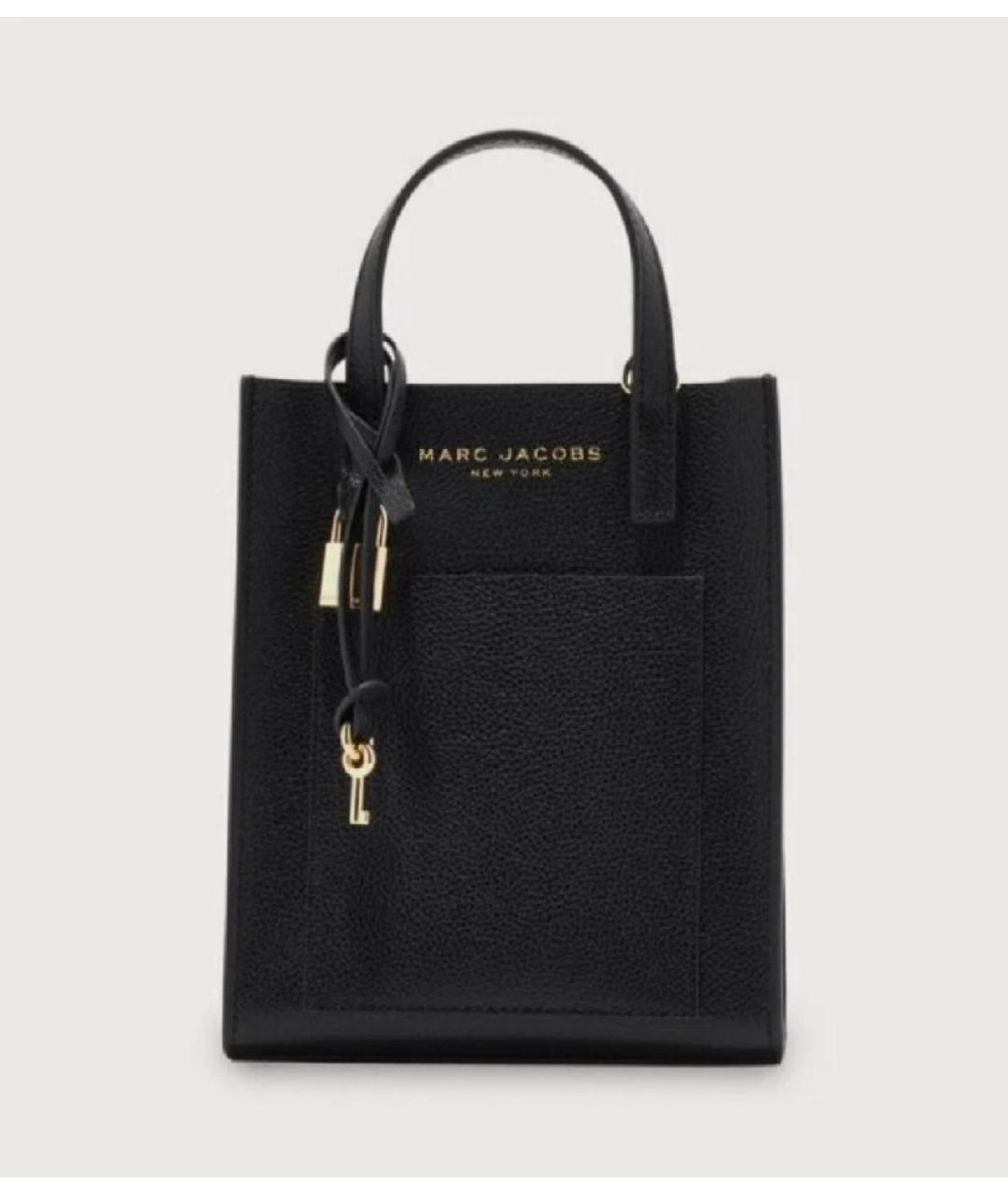 MARC JACOBS Черная кожаная сумка тоут, фото 9