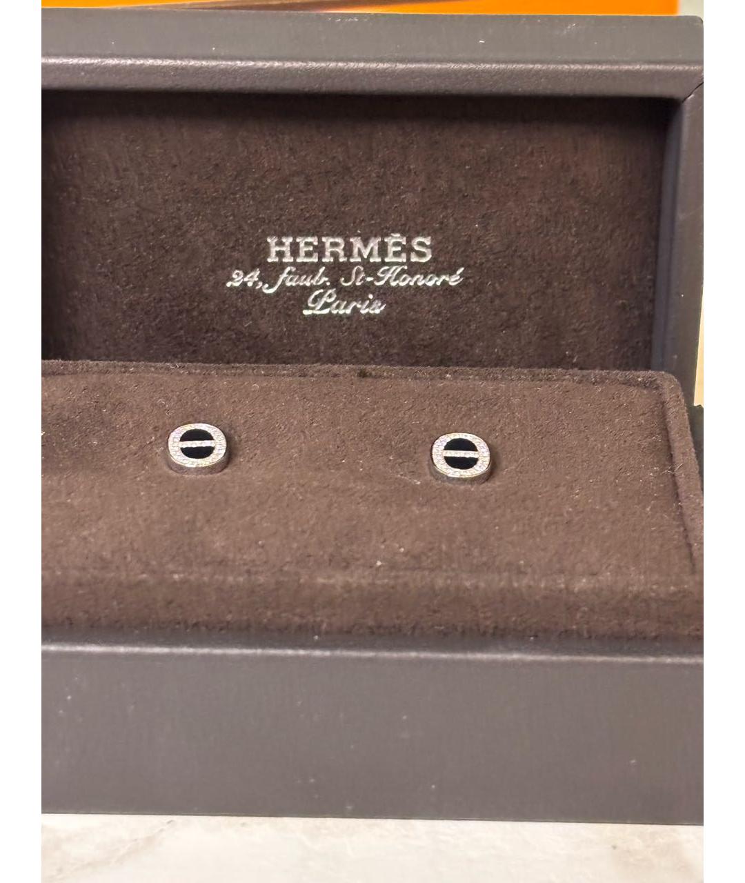 HERMES Белые серьги из белого золота, фото 2