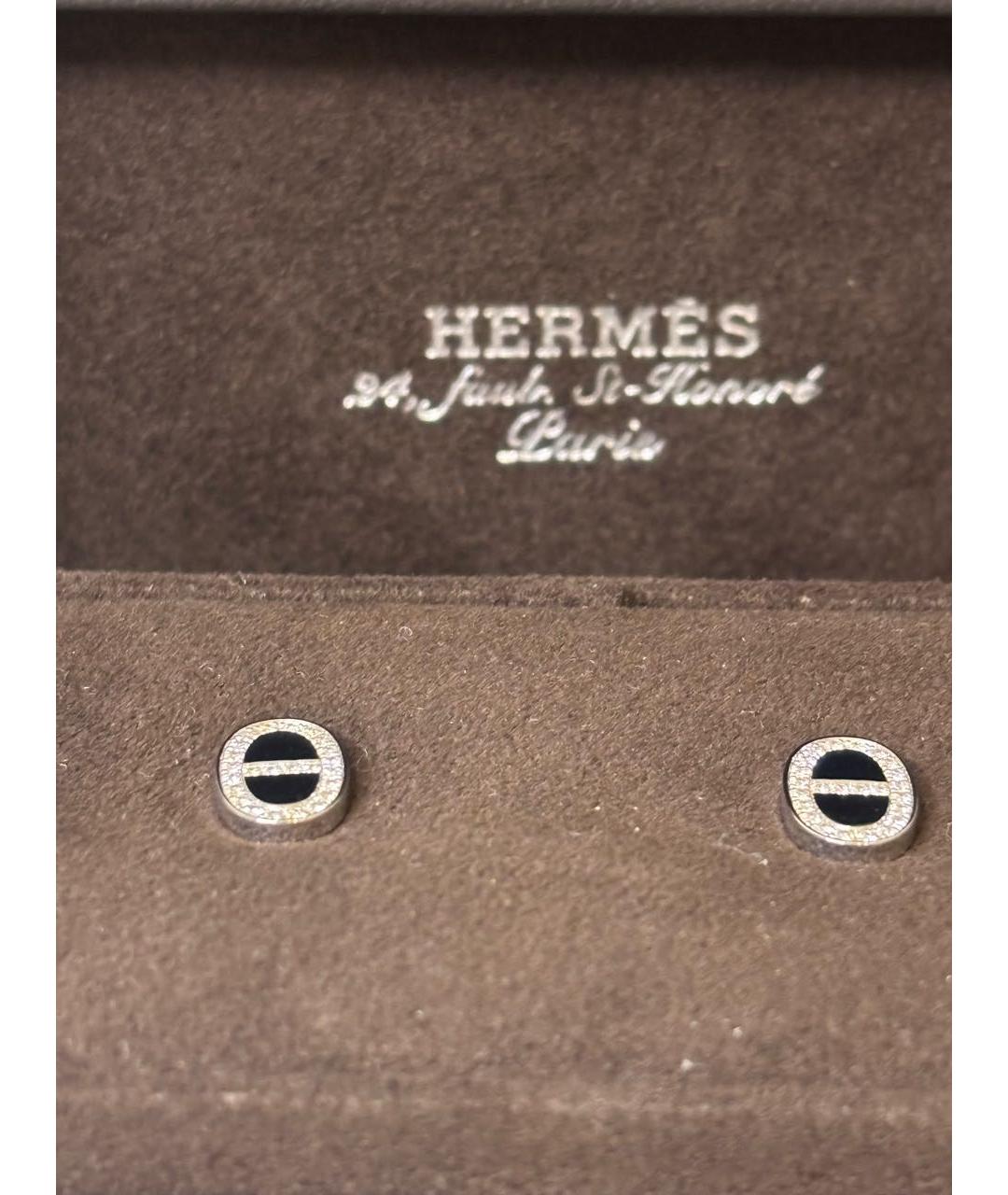 HERMES Белые серьги из белого золота, фото 5