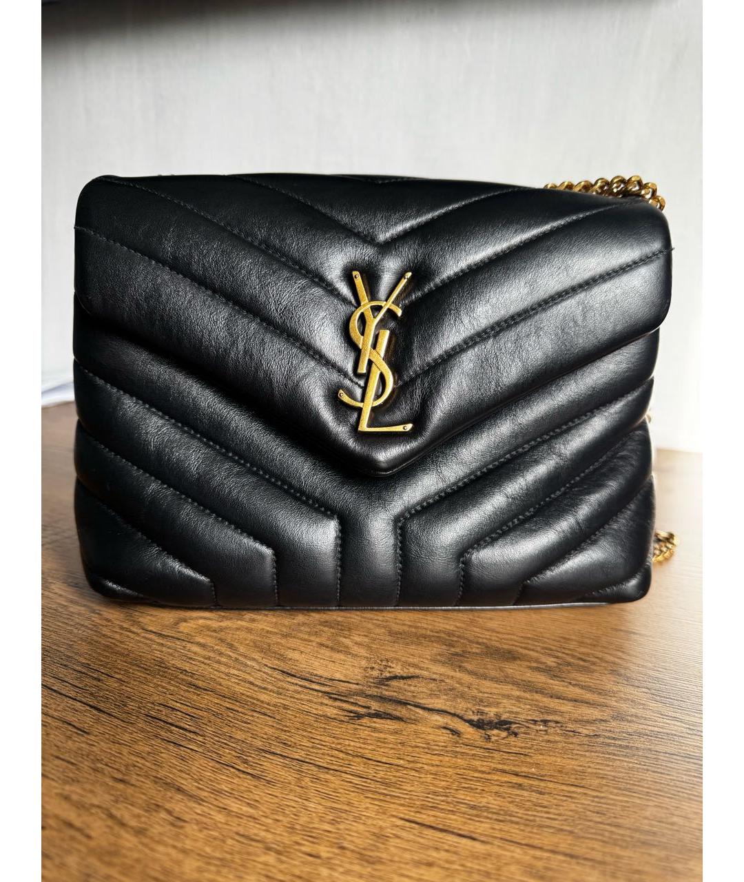 SAINT LAURENT Черная кожаная сумка через плечо, фото 8