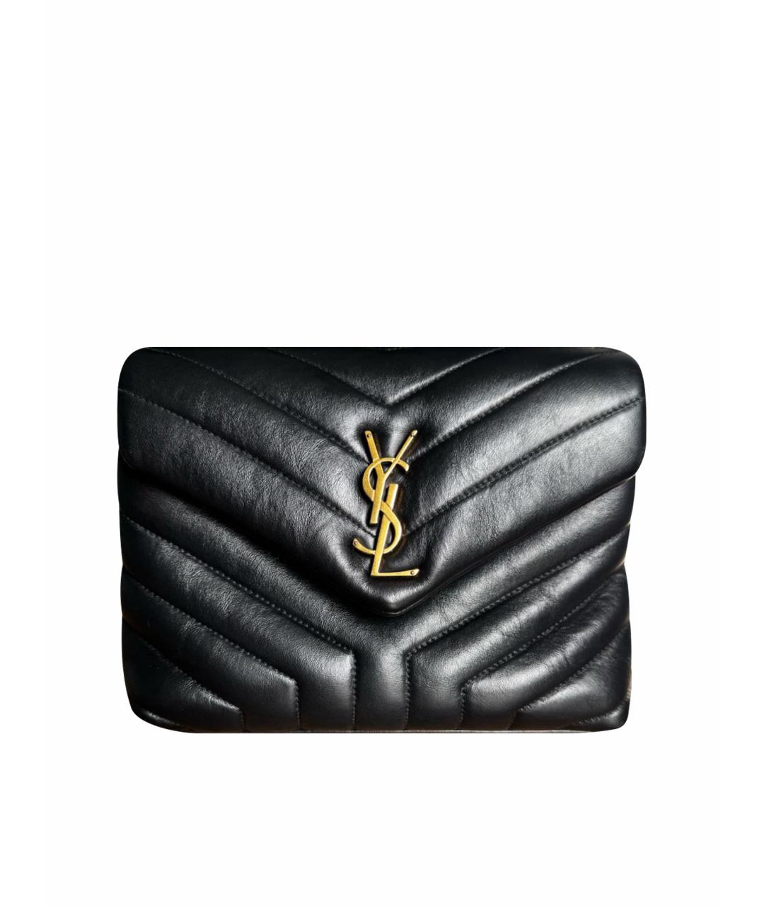 SAINT LAURENT Черная кожаная сумка через плечо, фото 1