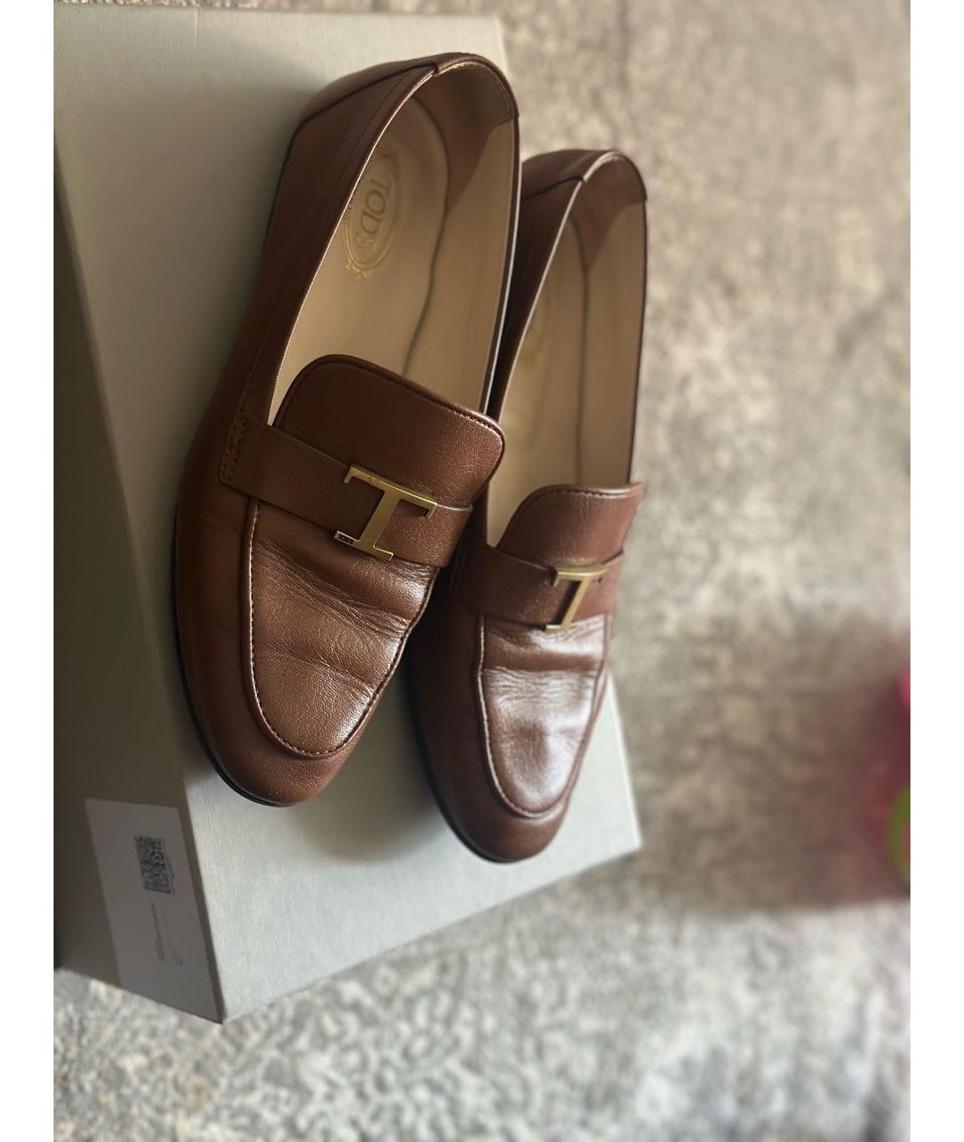TOD'S Коричневые кожаные лоферы, фото 3