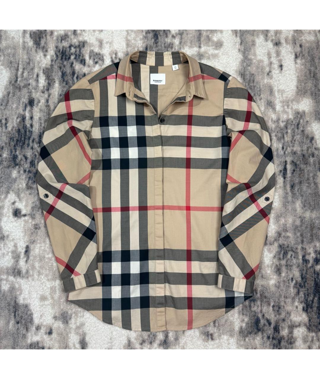 BURBERRY Бежевая хлопковая рубашка, фото 3