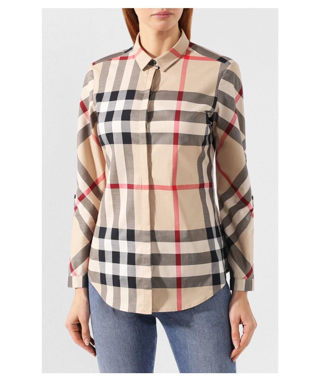 BURBERRY Бежевая хлопковая рубашка, фото 2