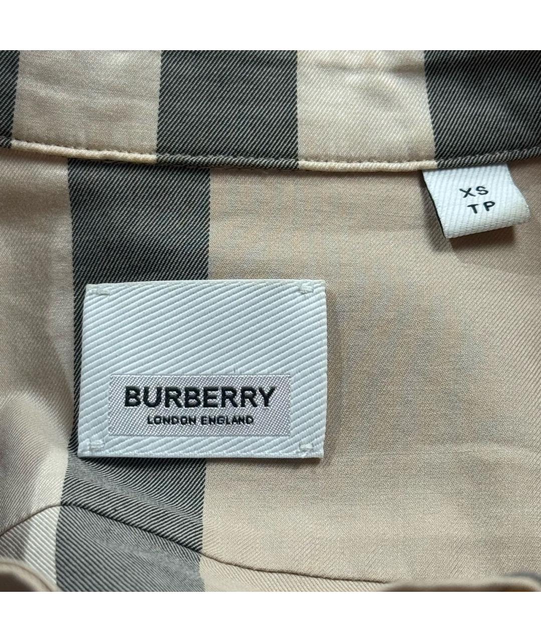 BURBERRY Бежевая хлопковая рубашка, фото 5