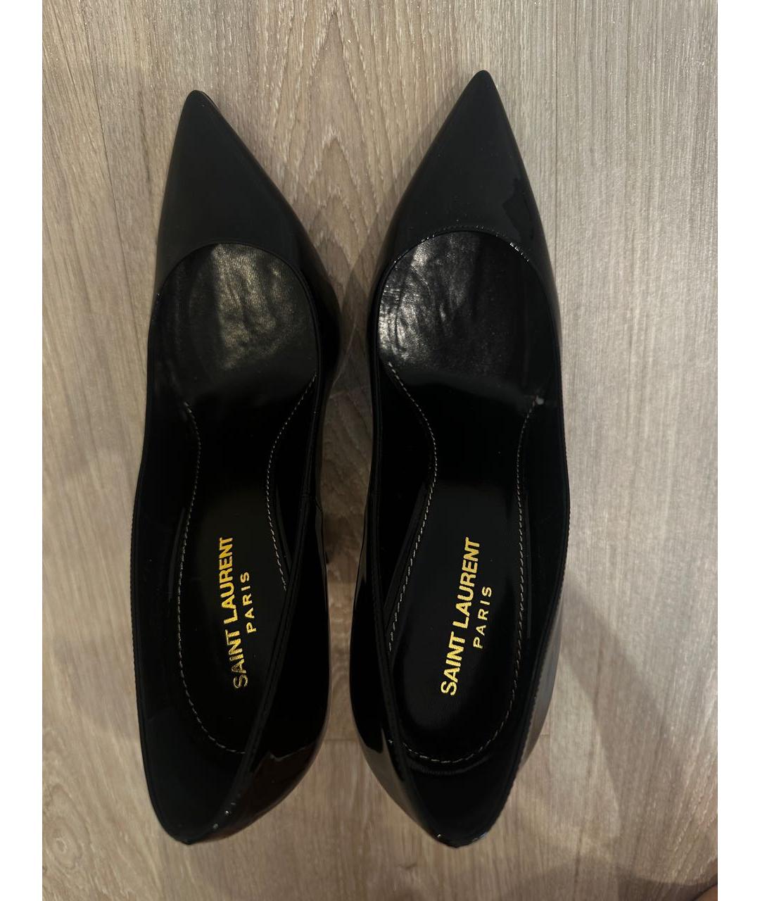 SAINT LAURENT Черные туфли из лакированной кожи, фото 3