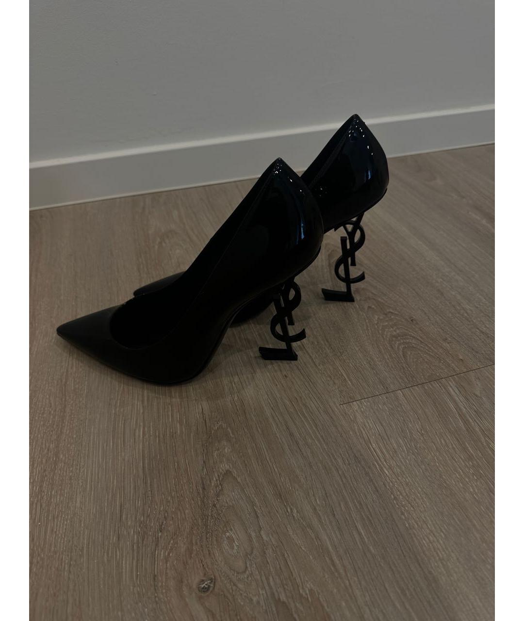 SAINT LAURENT Черные туфли из лакированной кожи, фото 5