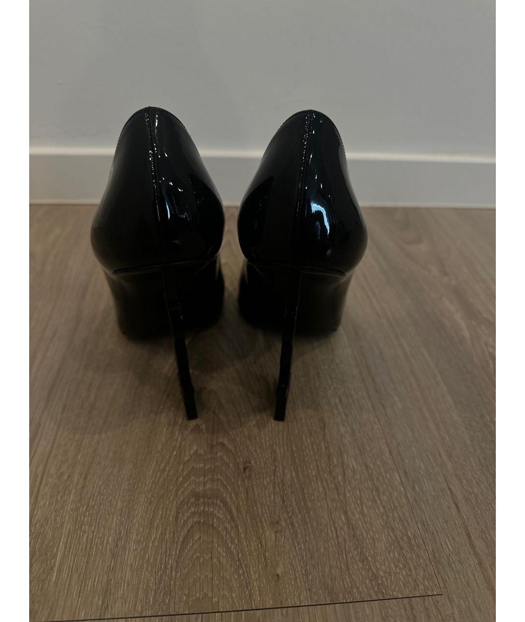 SAINT LAURENT Черные туфли из лакированной кожи, фото 4