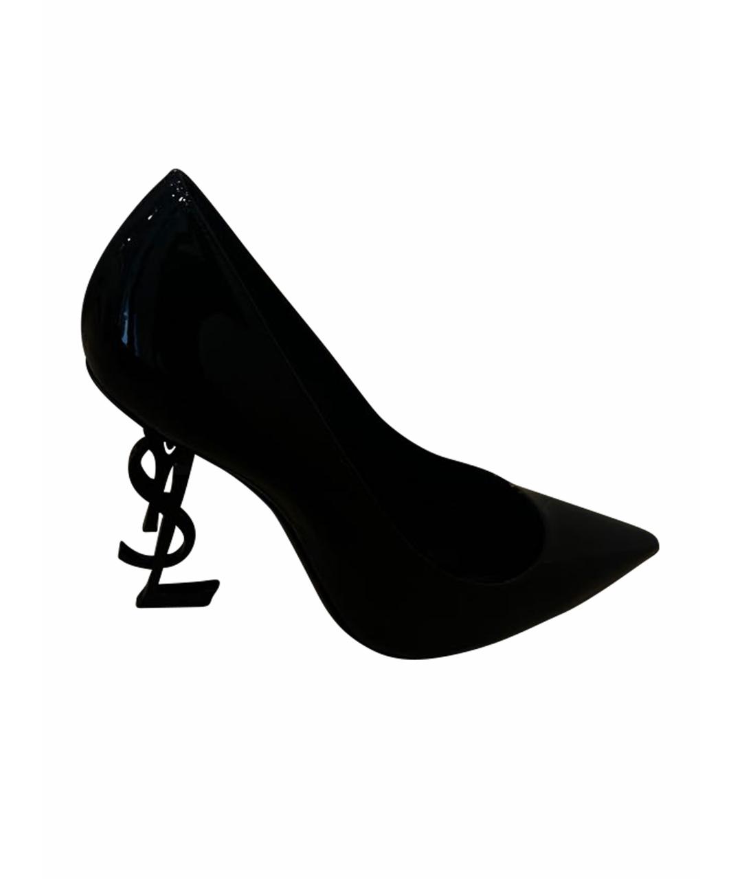 SAINT LAURENT Черные туфли из лакированной кожи, фото 1