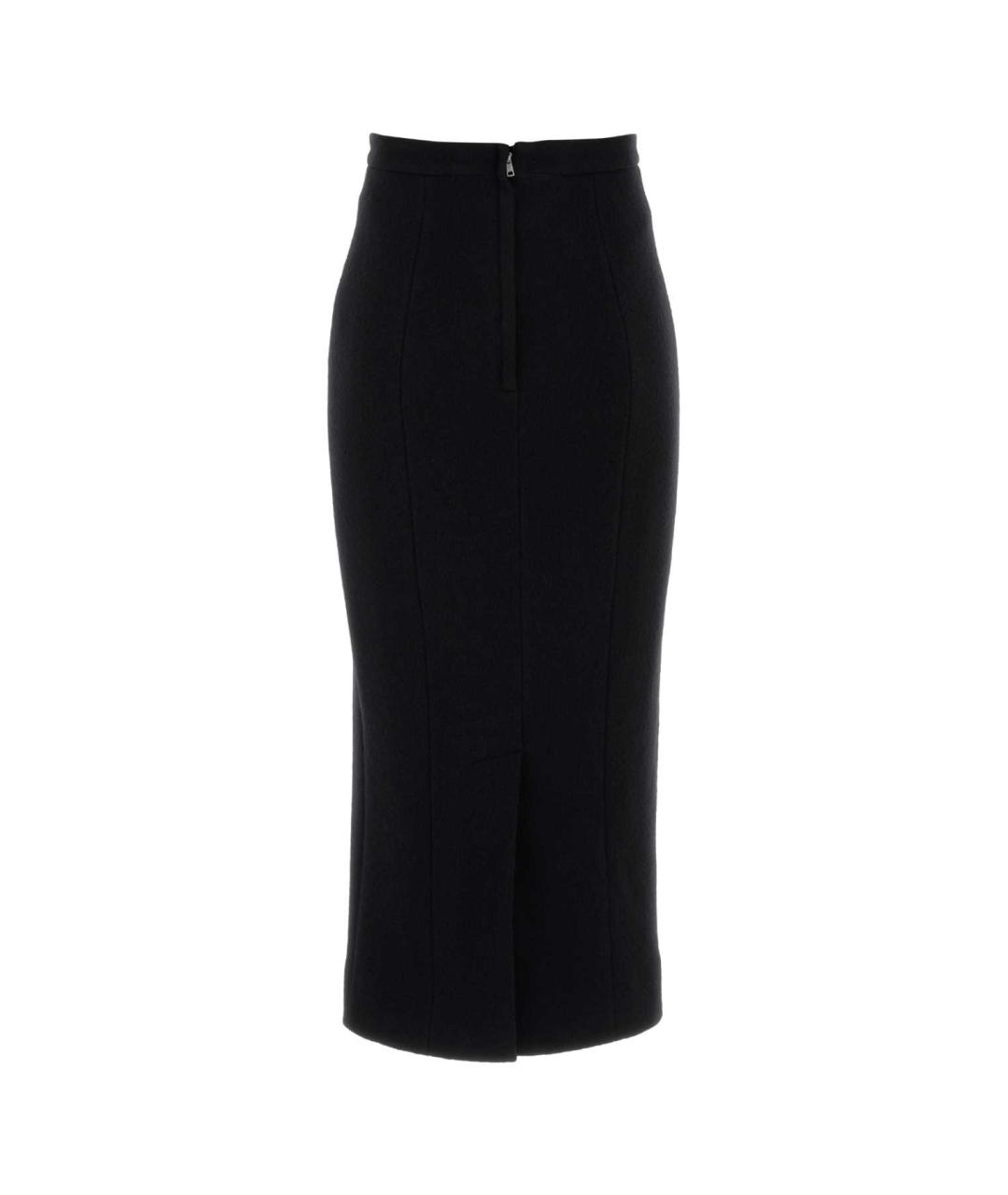 DOLCE&GABBANA Черная шерстяная юбка миди, фото 2