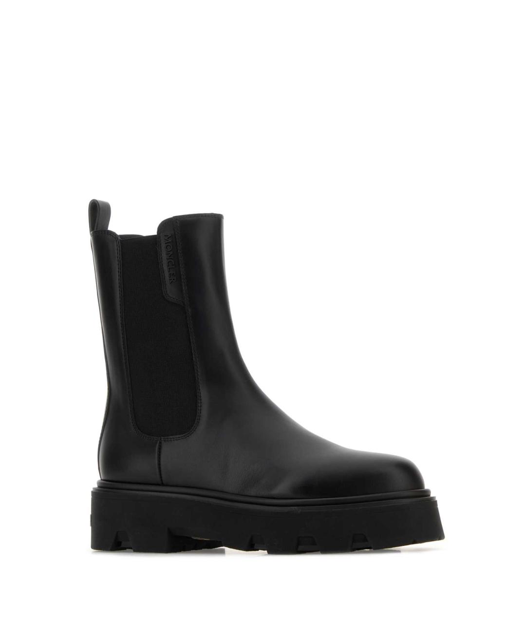 MONCLER Черные кожаные сапоги, фото 2