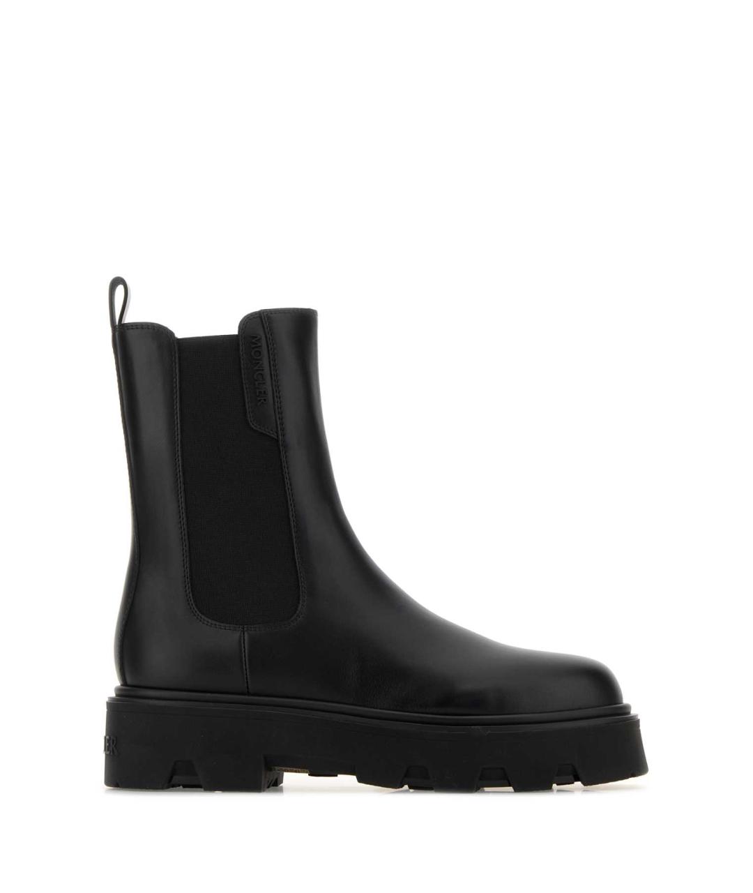 MONCLER Черные кожаные сапоги, фото 1