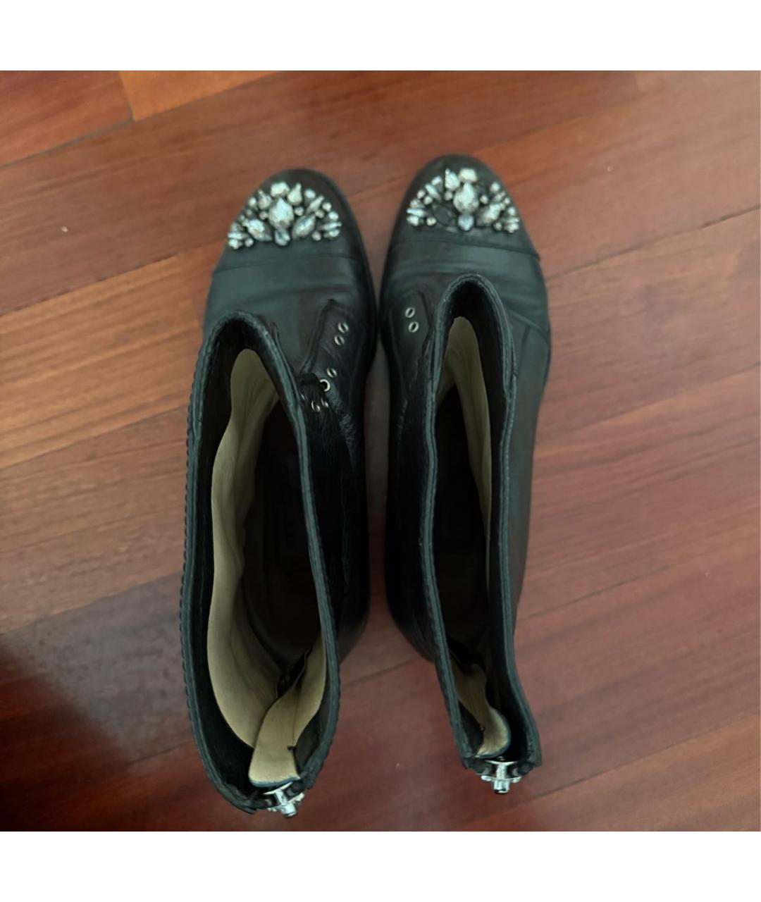 JIMMY CHOO Черные кожаные ботинки, фото 3
