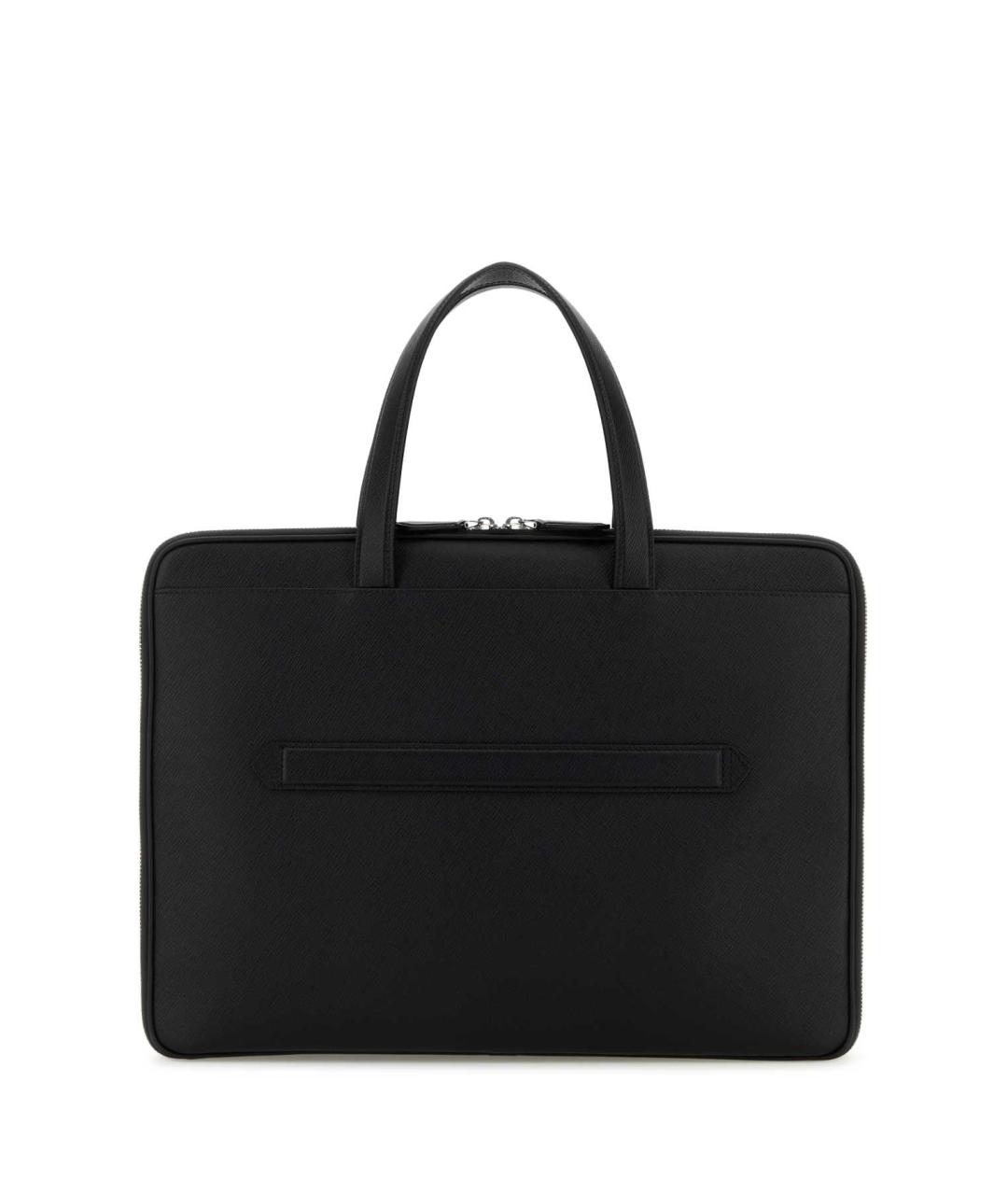 MONTBLANC Черный кожаный портфель, фото 3
