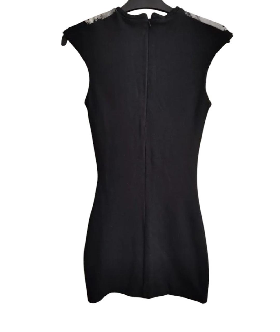 ALEXANDER MCQUEEN Черное вискозное коктейльное платье, фото 2