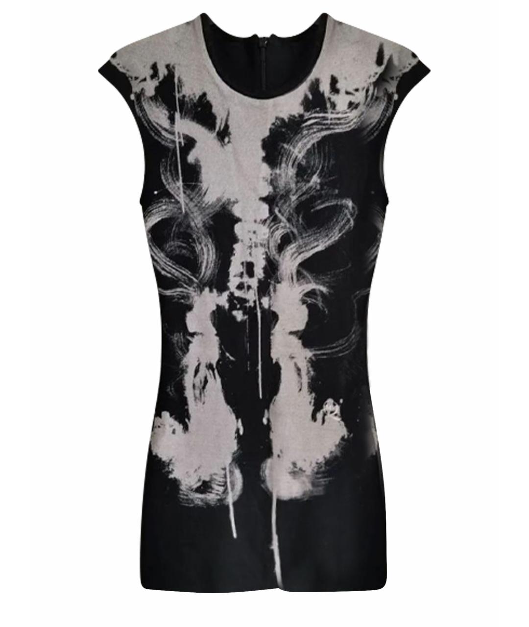 ALEXANDER MCQUEEN Черное вискозное коктейльное платье, фото 1