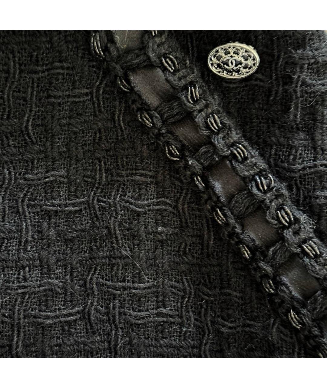 CHANEL Черная твидовая юбка мини, фото 3