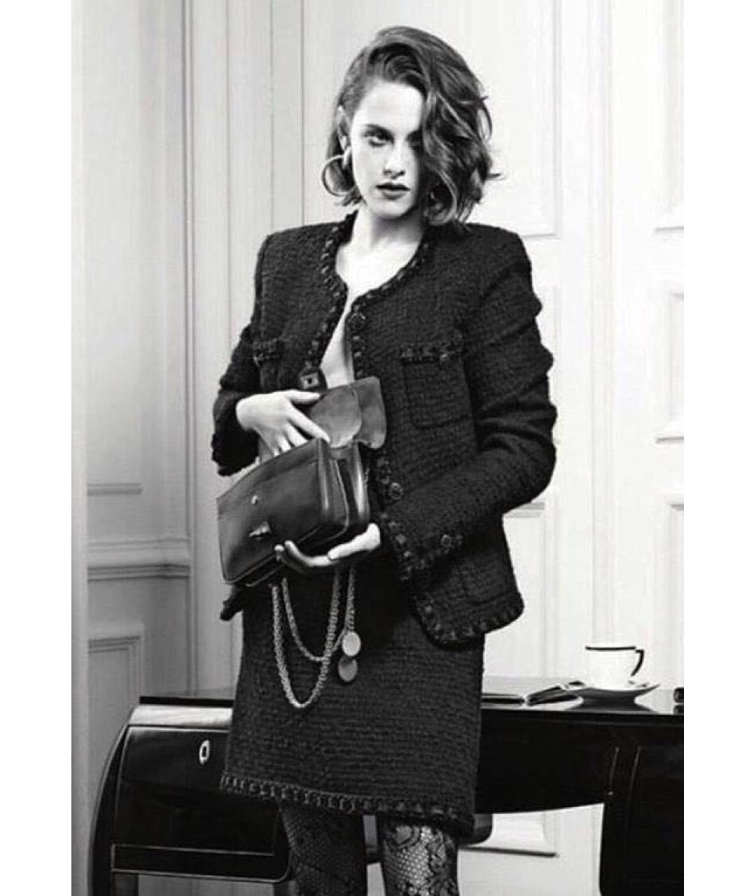 CHANEL Черная твидовая юбка мини, фото 4