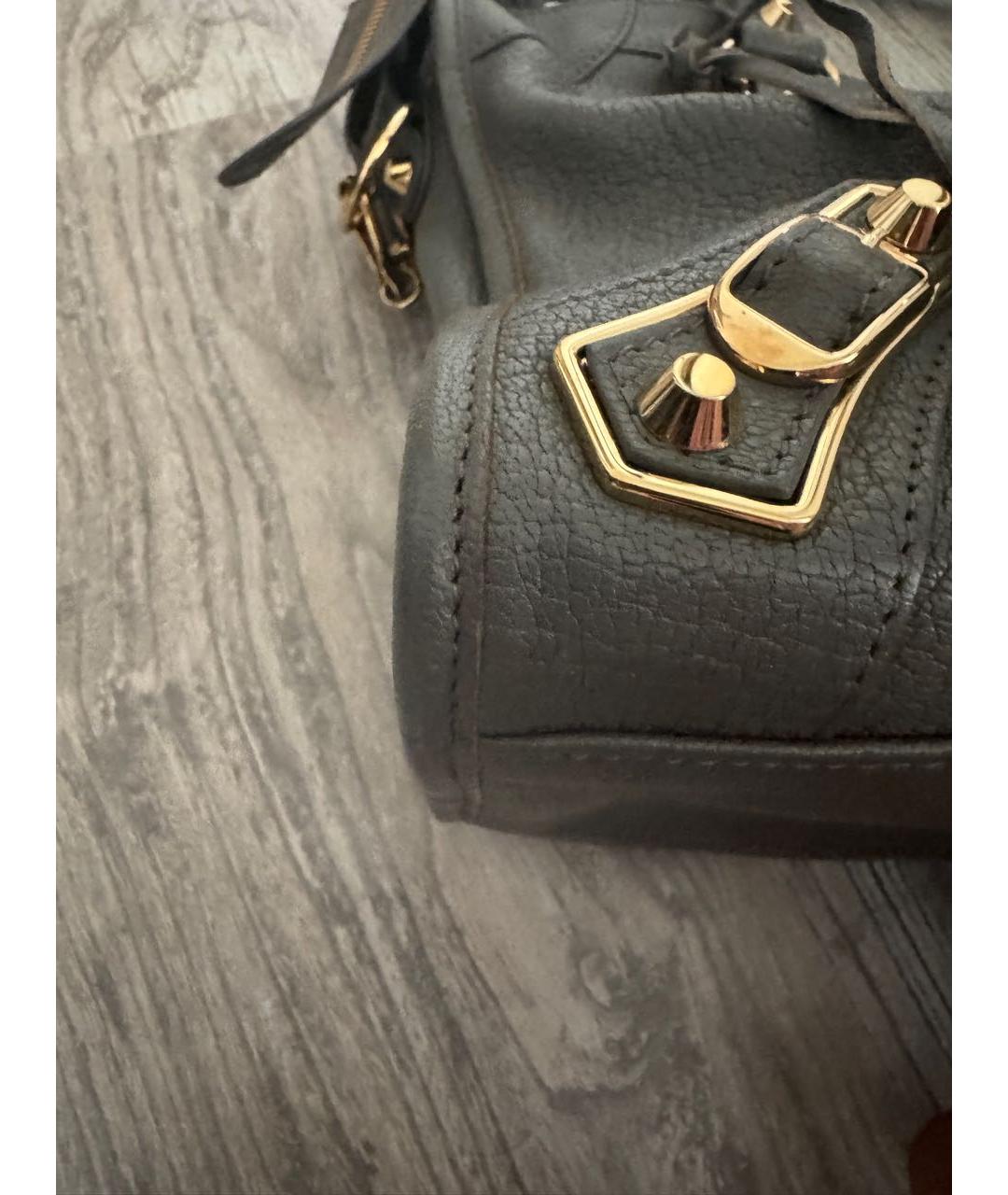 BALENCIAGA Антрацитовая кожаная сумка тоут, фото 7