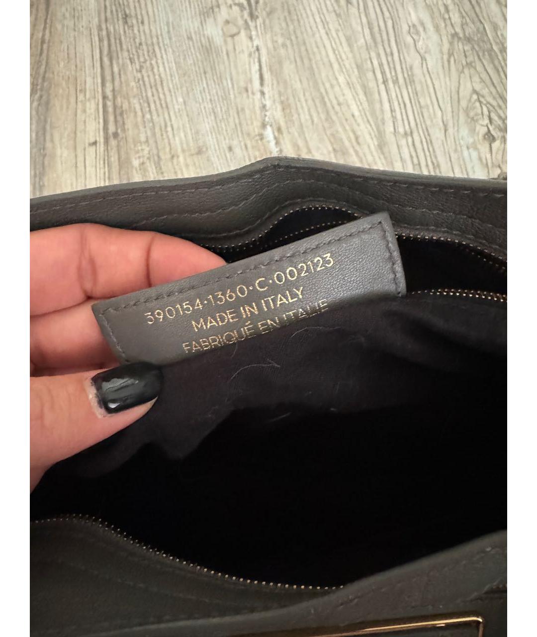BALENCIAGA Антрацитовая кожаная сумка тоут, фото 6
