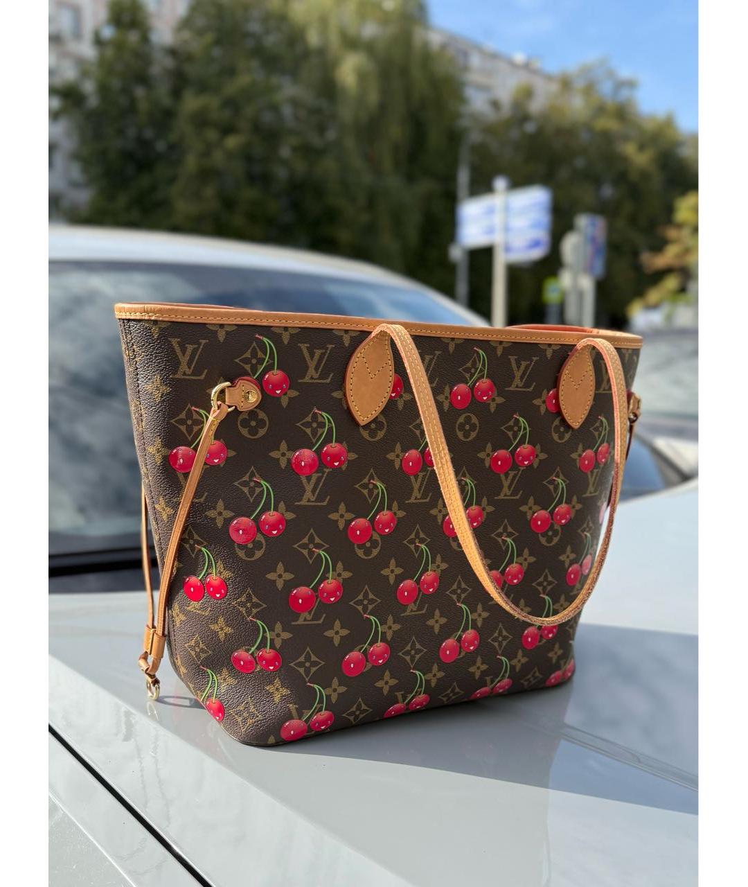 LOUIS VUITTON Коричневая кожаная сумка через плечо, фото 9