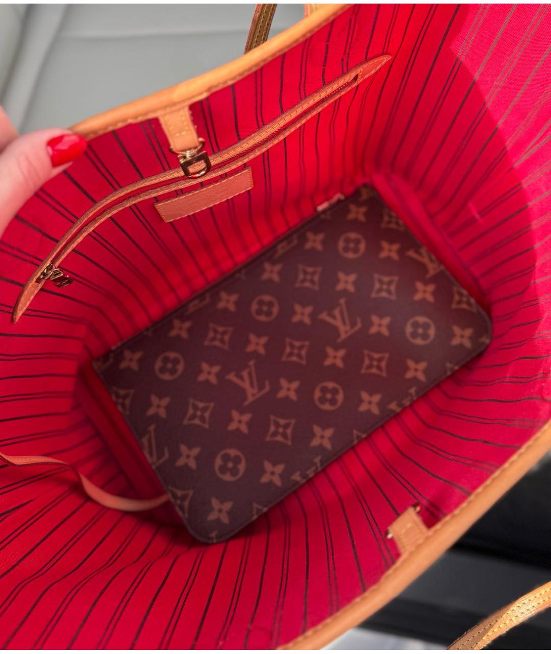 LOUIS VUITTON Коричневая кожаная сумка через плечо, фото 4