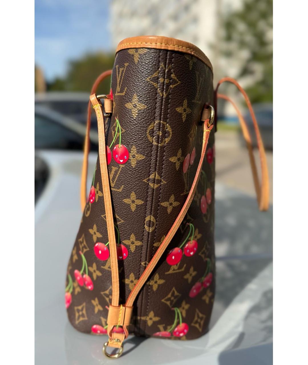 LOUIS VUITTON Коричневая кожаная сумка через плечо, фото 5