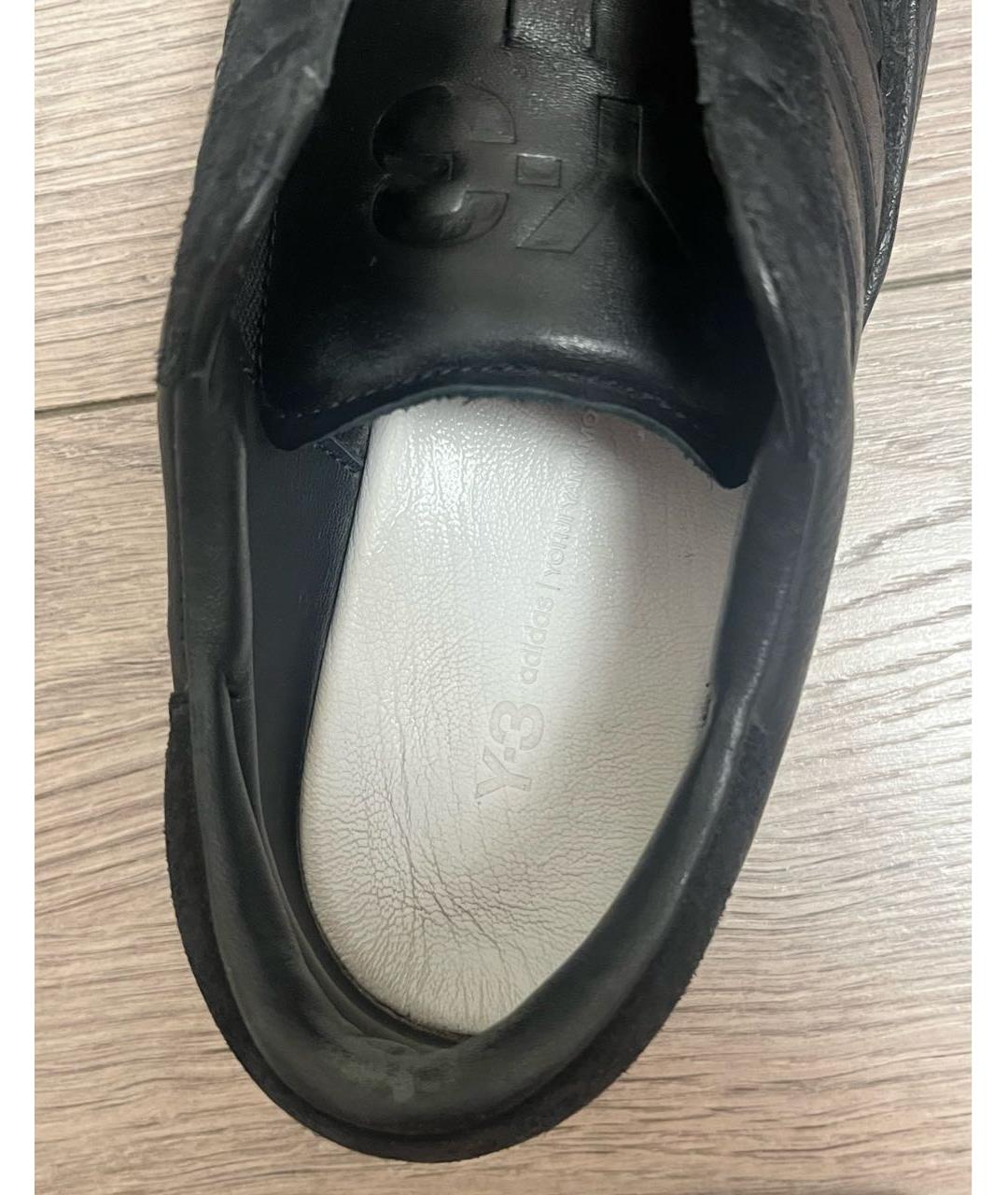 Y-3 Черные кожаные кроссовки, фото 4