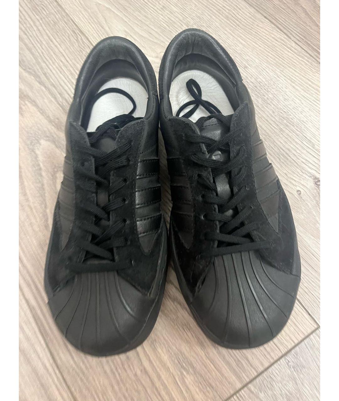 Y-3 Черные кожаные кроссовки, фото 2