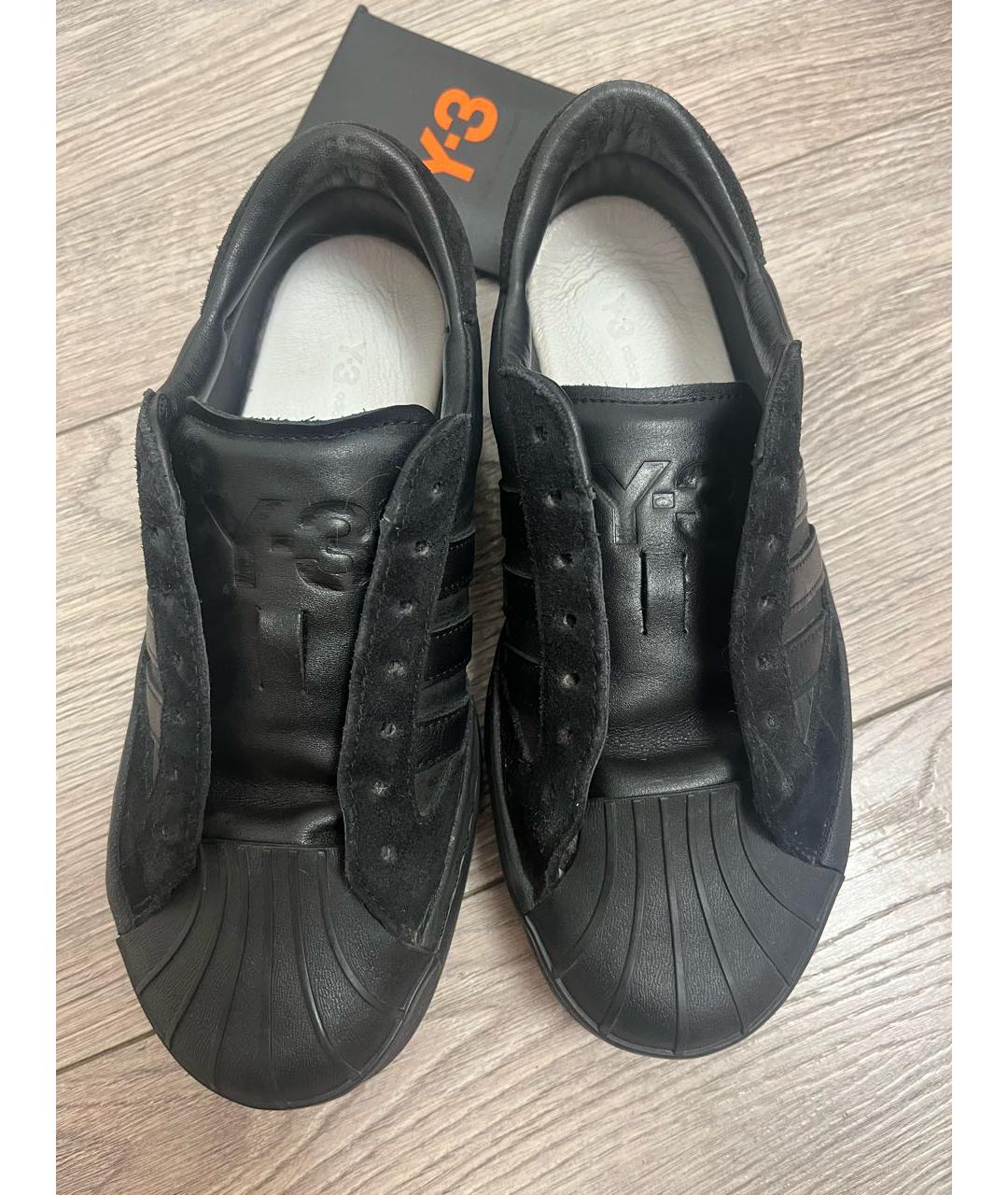 Y-3 Черные кожаные кроссовки, фото 6