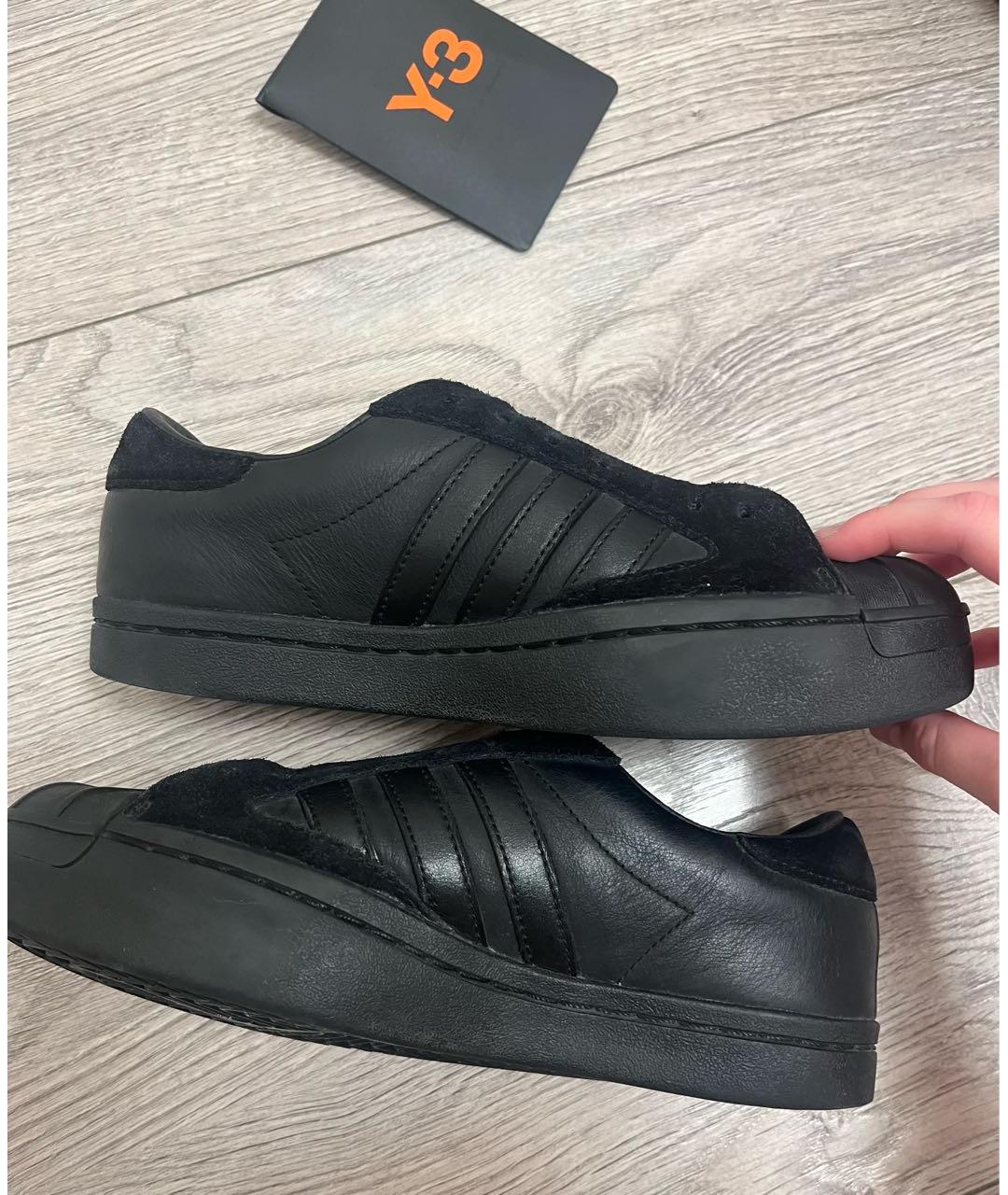 Y-3 Черные кожаные кроссовки, фото 3