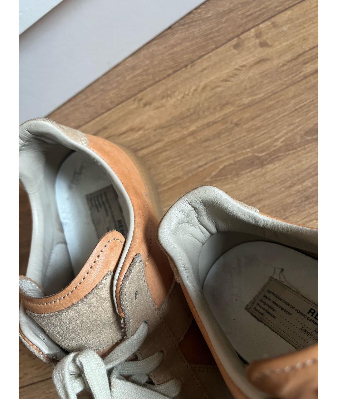 MAISON MARGIELA Бежевые замшевые кеды, фото 7