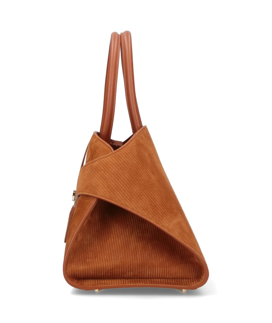 FERRAGAMO Коричневая кожаная сумка тоут, фото 4