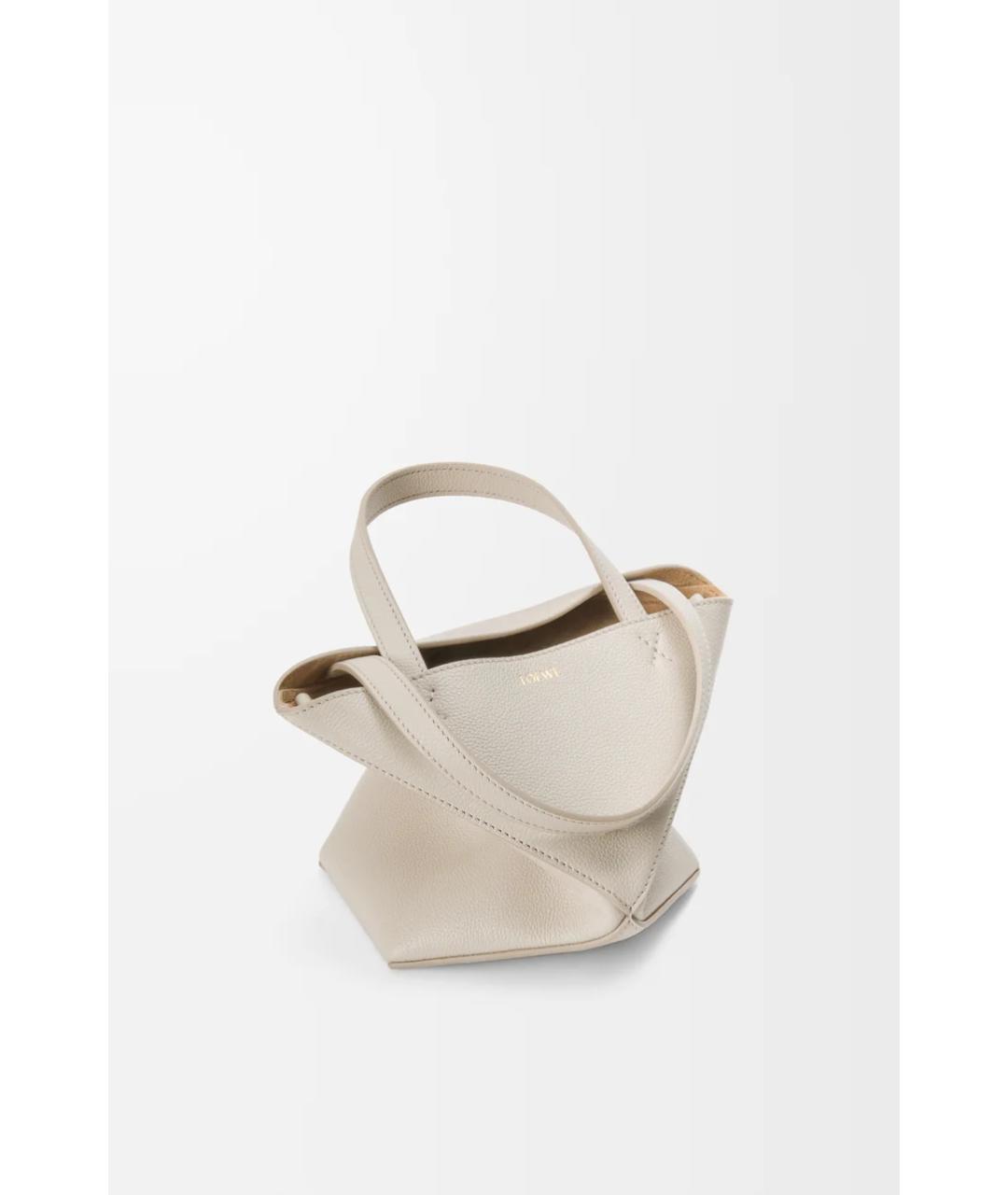 LOEWE Бежевая кожаная сумка тоут, фото 5