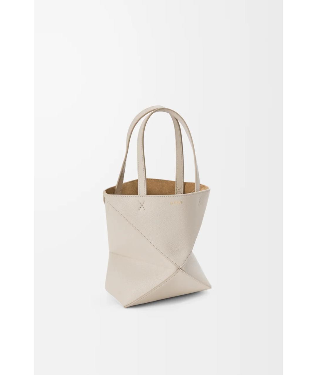 LOEWE Бежевая кожаная сумка тоут, фото 3