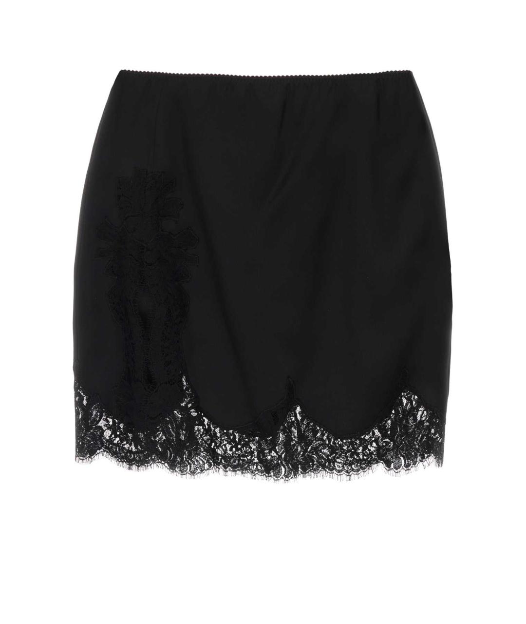DOLCE&GABBANA Черная шелковая юбка мини, фото 1